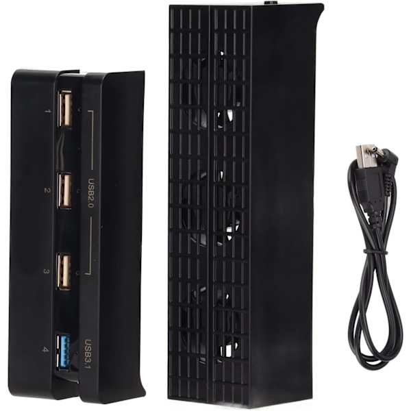 Ps4 Slim Kylfläkt Spelkonsol Kylfläkt Abs Svart Spelkonsol Kylfläkt USB -driven Automatisk Intelligent Extern Kylare Med Hub För Ps4