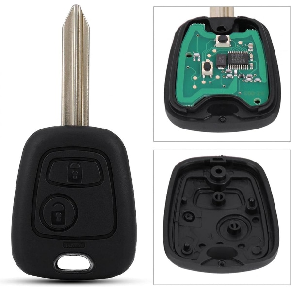 Fjärrnyckel, Xsara Picasso nyckelbricka, 2 knappar bilfjärrnyckel 433Mhz Id46 för Citroen Saxo Picasso Xsara Berlingo