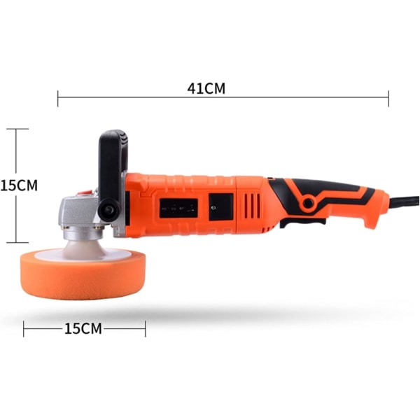 Polermaskin 1580W Justerbar hastighet Bilpoleringsmaskin Elbilar Polermaskin Vaxningsmaskin Bilmöbler Polerverktyg för