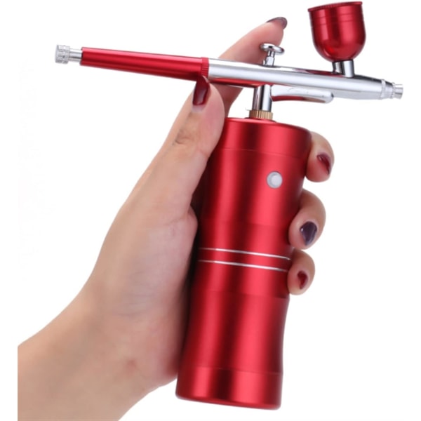 Airbrush Kit Dubbel USB laddning Skyddsbar Airbrush Luftkompressor Spray För Gun Cake Nail Art Face & Body Tatuering Make Up Paint Sprayer (Färg:
