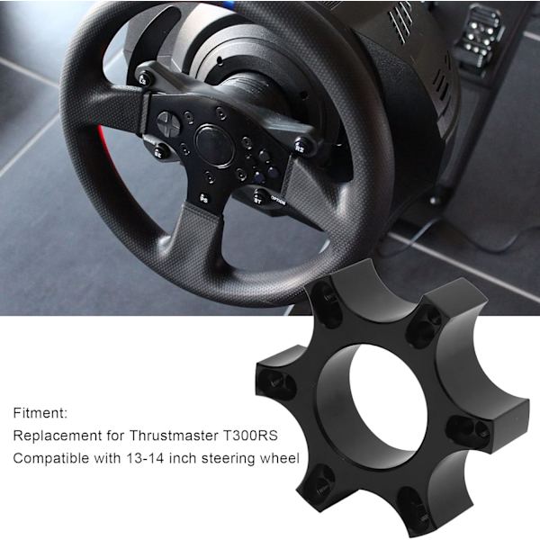 Ratttillbehör Rattadapterplatta Aluminiumlegering 70 mm mellanlägg för Thrustmaster T300RS med 13‑14 tums ratt