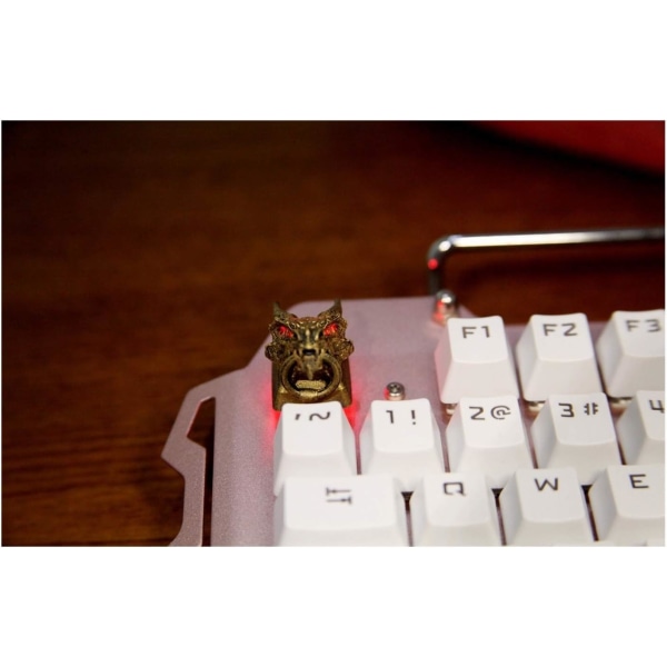 1 st Harts Handgjorda Key Cap 3D Stereoskopisk Mekanisk Tangentbord Keyboard För Gold Dragon Head Med Ring (Färg: 1st Key Cap)