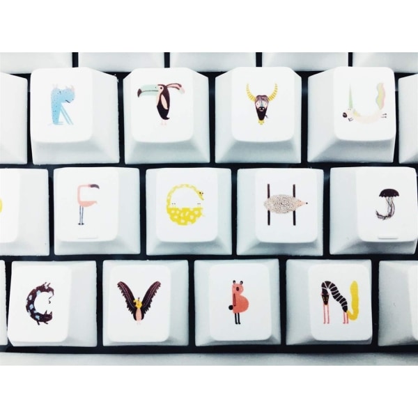 108 nycklar PBT Dye Sublimation Magic Animal Keycaps Printed Mekaniskt tangentbord Key Cap Profile