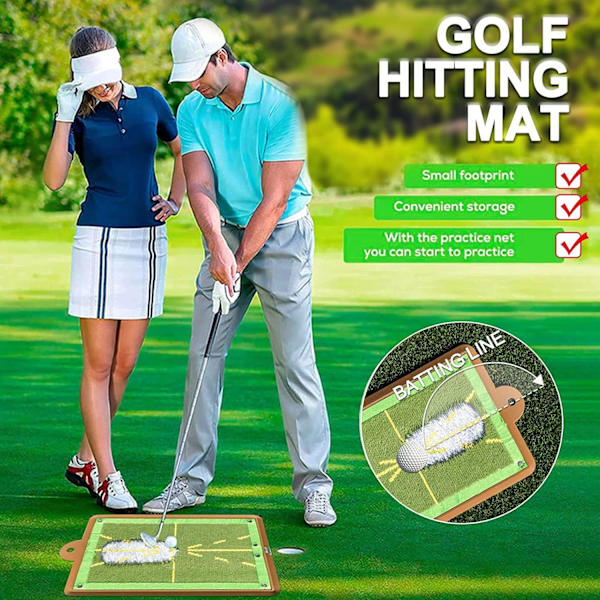 Golfträningsmatta för slagdetekteringsmatta, Premium Golf Impact Mat, Path Feedback Golfträningsmattor Avancerad golfslagmatta Golfträningshjälpmedel