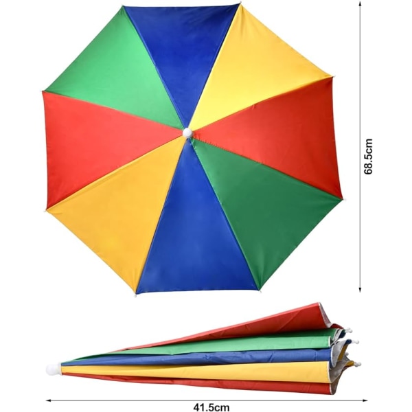 Vikbar paraplyhatt, färgglad paraplyhatt, solskyddande fiskeparaplyhatt, regntät fiskehatt, UV-skyddande paraplyhatt