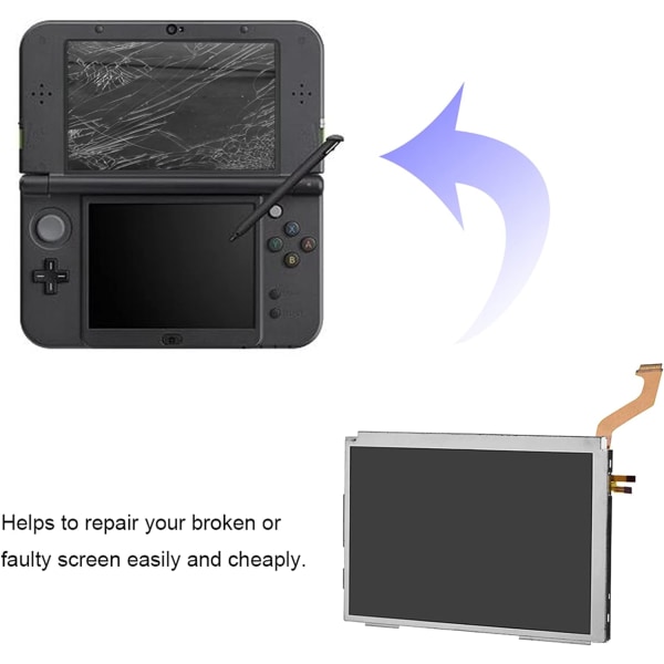 3Ds Xl-skärmbyte 3Ds Xl Byte av övre skärm Glasersättningsdelar Tillbehör Topp Övre LCD-skärm för 3Ds Xl-systemspel