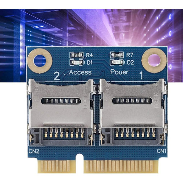 Pcie Mpcie Adapter Abseen Pcie till Dual Micro Secure Digital Memory Adapter Card Converter Extender Card