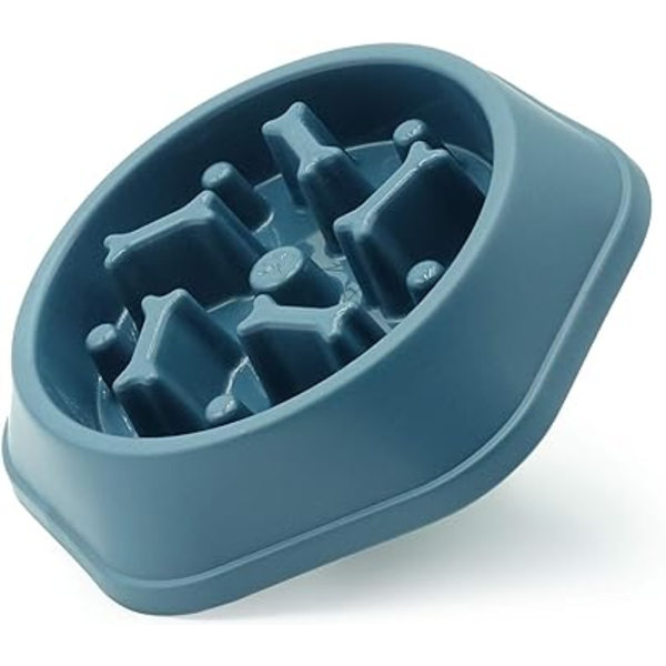 Hundskål Hund Slow Feeder Skålar Bloat Stop Food Bowl Interaktivt pussel Healthy Eating Bowl (marinblå)