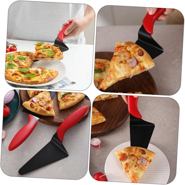 Pizzaspatel i rostfritt stål Tandad tårtskärare Pizzaspade i rostfritt stål Stålpajservering Hushållsverktyg Kakservering pajskärare