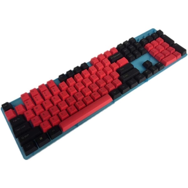 Blandat Röd Svart Tjock PBT 104 87 61 ISO ANSI Layout Profil Keycaps För mekaniskt tangentbord (axelkropp: ANSI, Färg: Top Print 61 Key)