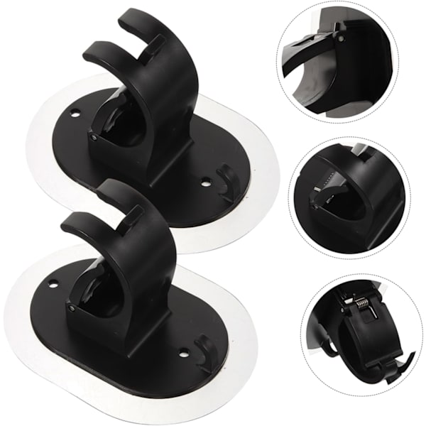 2st Sticky Hook Ingen stansning Självhäftande krokhållare Duschgardinklämma Hängande fäste Plast spikfri stång Gardinram tvärstång spikfri gardin