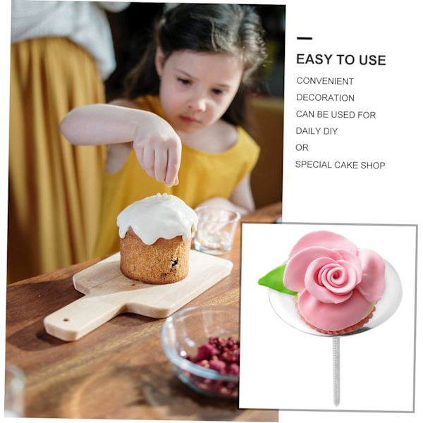 12st Monteringsspik Rostfritt stål Trim Glasyr Nagelrosa Nagelbakning Naglar för tårtor Tårtdekorering Blomma Nagel Cupcakes Metall Blomma Nagelglasyr