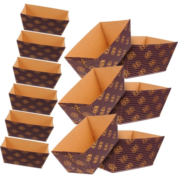 25st korrugerade kakfat Cupcake liners Rektangulära brödformar Bakpappersbrickor Bananbrödsformar Mini brödformar Bakplåtspapper tårta liners Rostat bröd