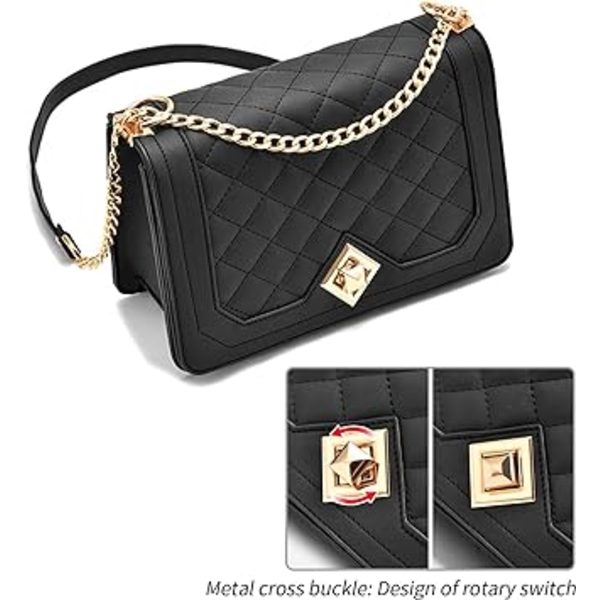 Axelväska dam liten kedja axelrem crossbody-väska axelväska kvällsväska äkta läder enfärgad