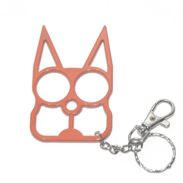 Cat Ear Nyckelring Två Fingrar Kedja Självförsvar Nödläge Fönsterbrytare Katt Nyckelring orange