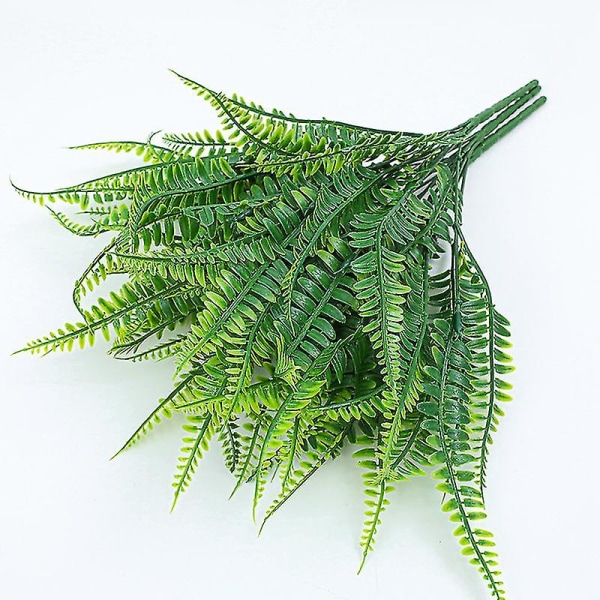 3 X konstgjord persisk gräsormbunke, vårgrön simulering bladormbunke gräs, plastväxt falska löv bladverk buske