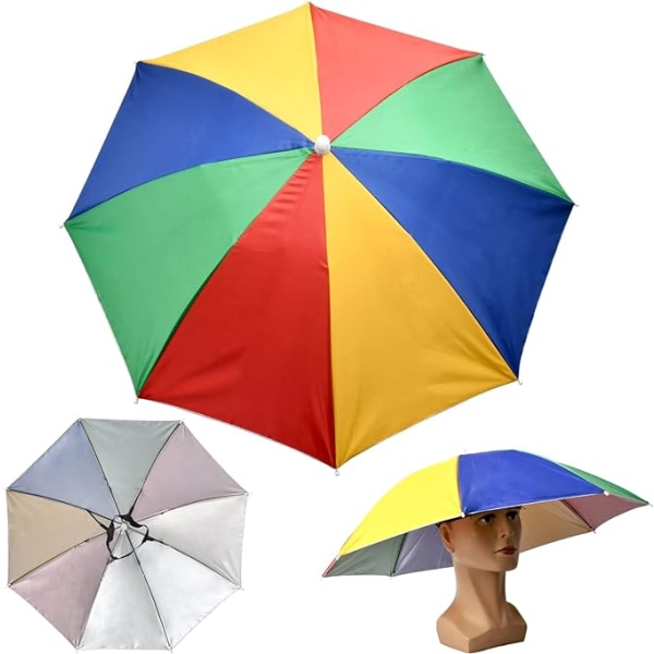 Vikbar paraplyhatt, färgglad paraplyhatt, solskyddande fiskeparaplyhatt, regntät fiskehatt, UV-skyddande paraplyhatt