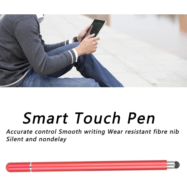 Kapacitiv Stylus Penna Aluminiumlegering Kapacitiv Stylus Penna Hög känslighet Universal Mobiltelefon Surfplatta Pekskärm Cfor OMPuter Pen (röd)