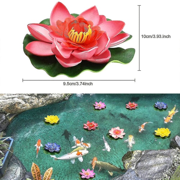 7st konstgjord flytande skum Lotus Blommor Dammväxter Lotus Liljor För Bröllop Akvarium Dekoration
