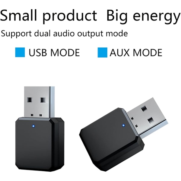 Biladapter USB Bluetooth 5.1 Audio Receiver 3,5 mm AUX-jack RCA Stereo Music Trådlös adapter för bilansluten högtalarförstärkare Handsfreesamtal