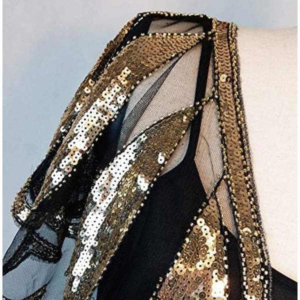 Dammode mesh paljetter halsduk flash flash bröllopsklänning armhålan kaj blus skjorta aftonklänning