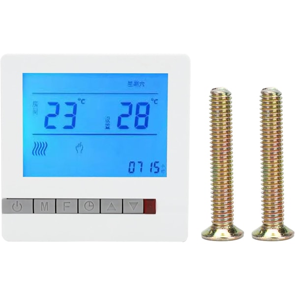 Tat Pc+Abs Ac220Vtat Golvvärme Temperaturkontrollpanel med LCD-skärm Värmekontroller