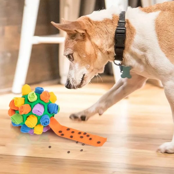 Hundsnuffboll, mattsnuffleksak, interaktiv hundleksak, intellektuell leksak, matboll (grön)