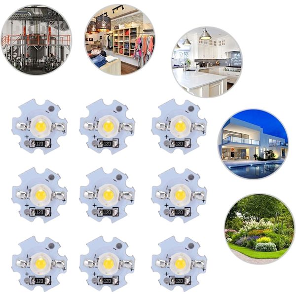 Led Chip Aluminium Led Chip 25 st 0,5 W 5 V High Power LED Lamp Bead Ljuskälla Chip med aluminiumplatta (varmvit)