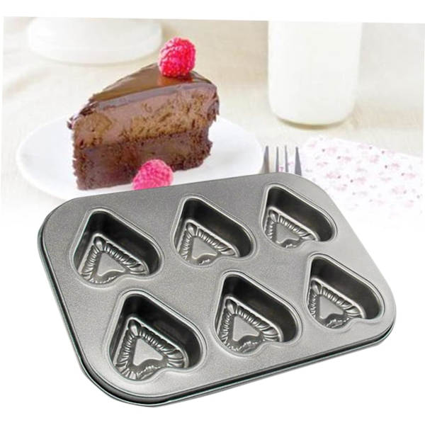 6 Non Stick Bakplåt Hjärtformad Tårtform Mini Tårtform Hjärta Cupcakes Hjärta Tårta Bakplåt Hjärta Muffinsplåt Form Bakplåt Cupcake