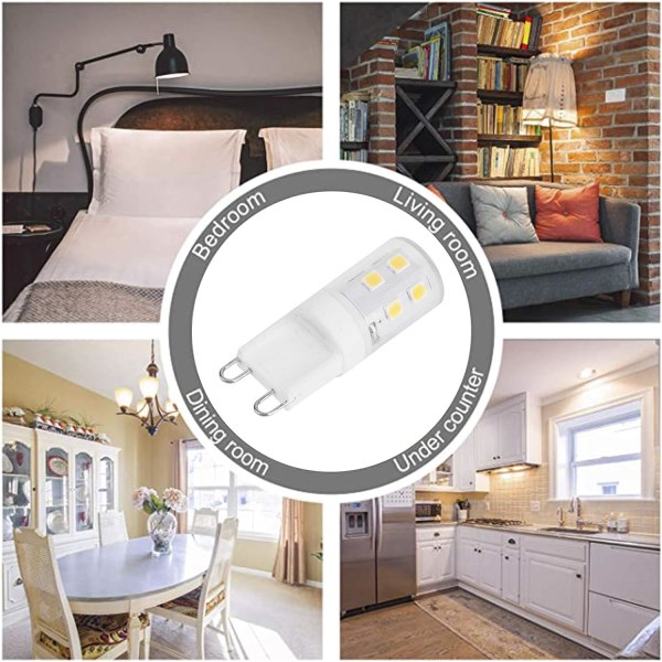 10st G9 2W 16LED Mini LED-lampor, keramisk bas Ögonskydd Dimbar design LED-lampor, energibesparande 30 Watt Halogen Ekvivalent för