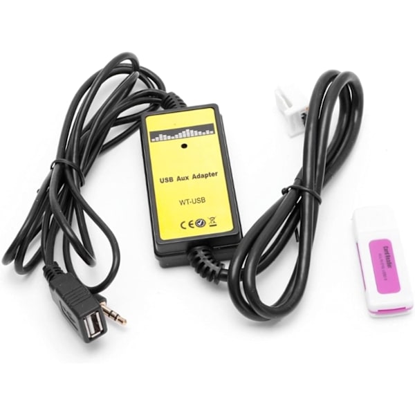 Biladapter 2x6-stifts Audio AUX-kabel Auto Bil USB Aux-in-kabeladapter MP3-spelare Radiogränssnitt Bluetooth sändare