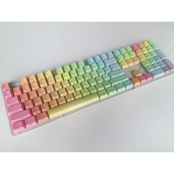 Side Print 104 Key ANSI Layout Rainbow Thick PBT Keycap For Switches Mekaniskt speltangentbord (Färg: Röd)
