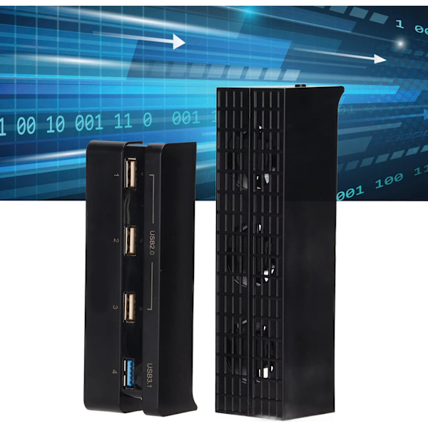 Ps4 Slim Kylfläkt Spelkonsol Kylfläkt Abs Svart Spelkonsol Kylfläkt USB -driven Automatisk Intelligent Extern Kylare Med Hub För Ps4