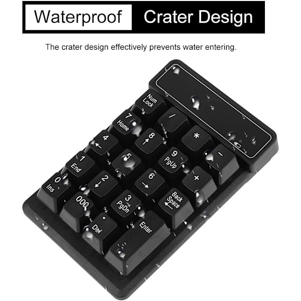 Trådlös numerisk tangentbord Trådlös USB numerisk tangentbord Digital 19 upphängningsknappar Bekväm skrivning Trådlös numerisk tangentbord för pekskrivning