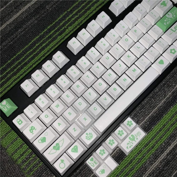 111 nycklar PBT Dye Sublimation Alla hjärtans dag-tema Tangentkapslar Mekaniskt tangentbord Tangentkapslar Cherry Profile (axelkropp: endast knappar, färg: