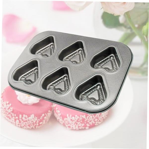 6 Non Stick Bakplåt Hjärtformad Tårtform Mini Tårtform Hjärta Cupcakes Hjärta Tårta Bakplåt Hjärta Muffinsplåt Form Bakplåt Cupcake
