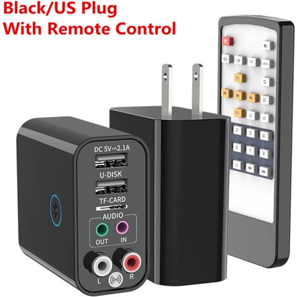 Biladapter 5.0 Audio Receiver Sändare Stereo Trådlös Adapter TF/U Disk Play Snabb USB -laddning för hörlurar TV IR APP Styr Bluetooth