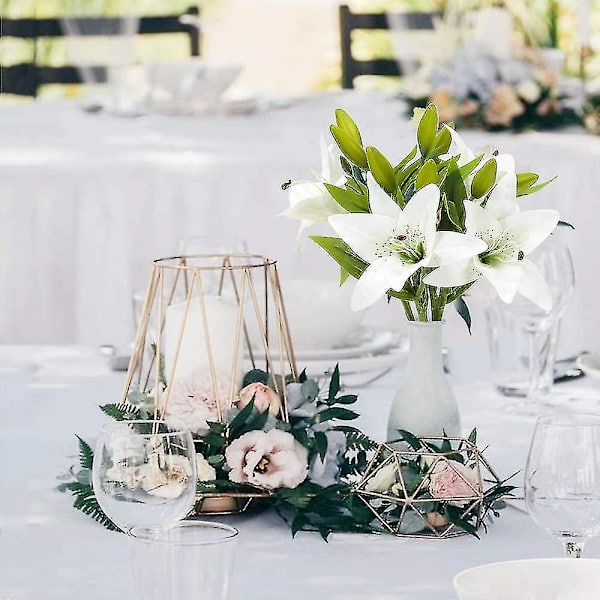 4st konstgjorda liljor blommor växter falska blomsterarrangemang Bröllop brudbuketter vit inomhus utomhus