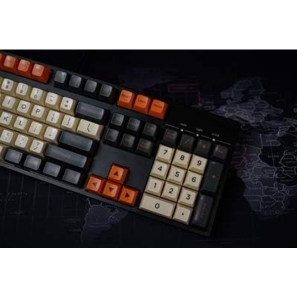 1 set SA Profile Carbon Theme Warning Key Cap Mekanisk tangentbord Dye Sublimation Keycaps För MX Switchar (Färg: Kit 1)