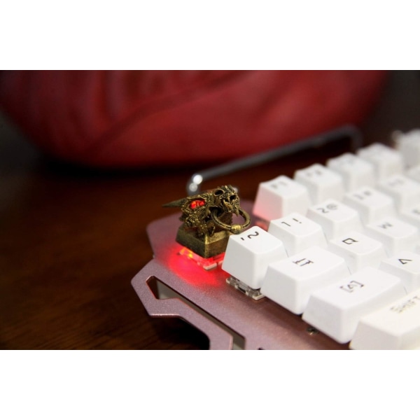 1 st Harts Handgjorda Key Cap 3D Stereoskopisk Mekanisk Tangentbord Keyboard För Gold Dragon Head Med Ring (Färg: 1st Key Cap)