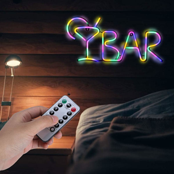 LED-neonskyltar, BAR-bokstäverformade LED-neonljusbutiksskyltar, konstdekorativa lampor med USB/batteridriven, LED-neonskylt för hemmafest