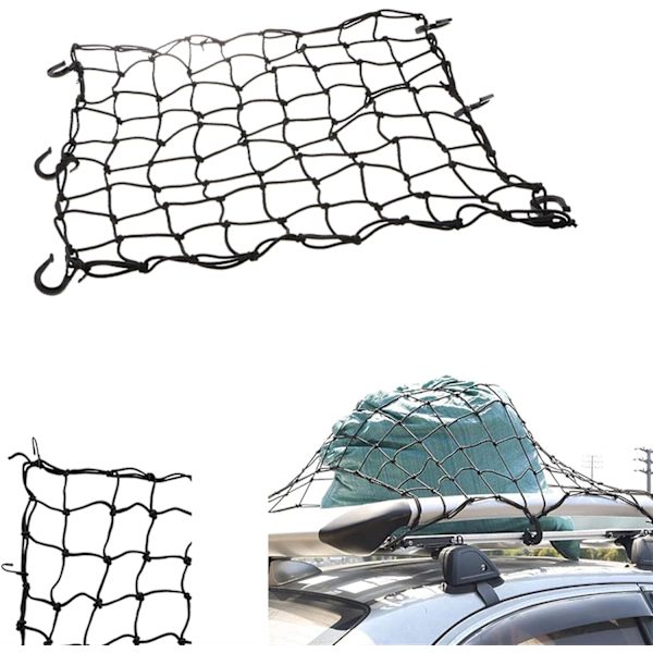 takkorg Biltillbehör Bil SUV Pick-up Lastbilar Roof Top Bagagehållare Lastkorg Elastiskt nät 60cmx60cm bartillbehör