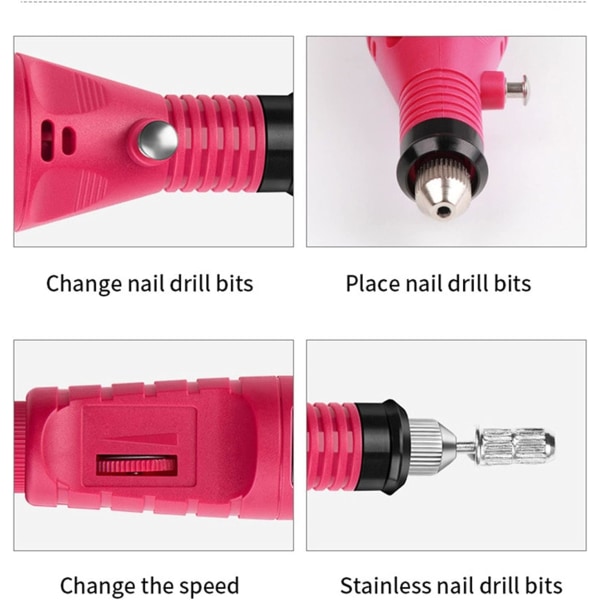 1 set Professionell elektrisk nagelborrmaskin Manikyrmaskin Nail Art Nagelfil Nagelborrpoleringsverktyg (Färg: USB