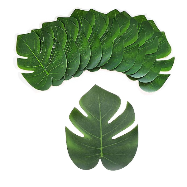 12st konstgjorda palmblad Tropiska växtblad Tropiska löv djungelblad Dekorationer Faux Monstera blad falska