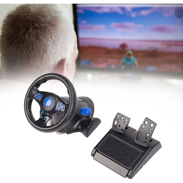 Xbox 360 Slim Console Racingspel Game Ratt Abs Game Ratt 180° Rotation 7 i 1 Vibration USB Racing Game Wheel Med Pedal För