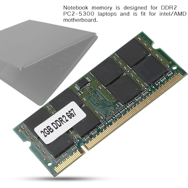 Ddr2 Sodimm Ddr2 667Mhz 2Gb Ddr2 2G 667Mhz För Pc2 5300 Notebook Helt kompatibelt minne för moderkort 200Pin