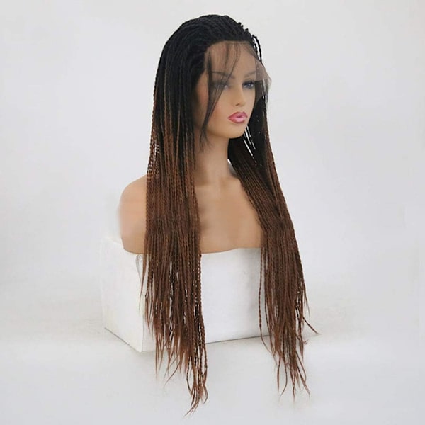 Hårförlängningar Fashian T Färg Långt rakt hår Gradientfärg Liten Scorpion Dirty Wig Front Spetsperuk (Färg: Fotofärg, Storlek: 22