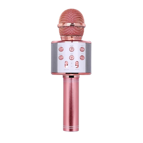 Professionell Bluetooth Karaoke Mikrofon Trådlös Högtalare Trelagers Automatisk Brusreducering KTV Musikspelare Mikrofon Inspelning rosa