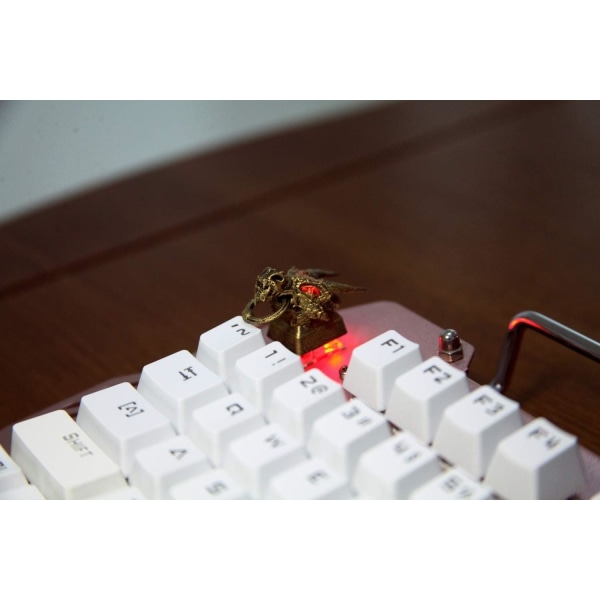 1 st Harts Handgjorda Key Cap 3D Stereoskopisk Mekanisk Tangentbord Keyboard För Gold Dragon Head Med Ring (Färg: 1st Key Cap)