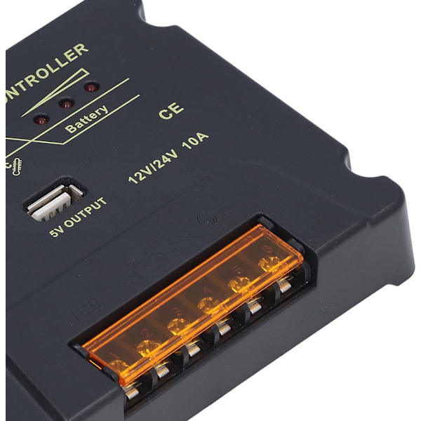 MPPT Solar Charge Controller, 10A Solar Panel Charge Controller med USB port, 12V/24V Solar Charge Controller (CPY-2410)